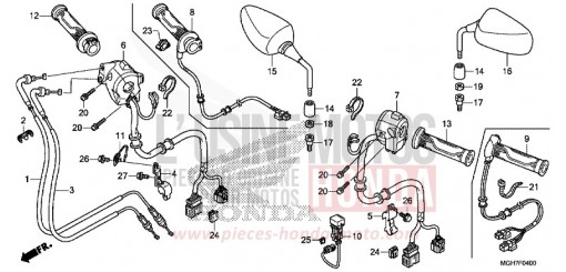 SWITCH/CABLE/MIRROR (VFR1200X/XA/XL) VFR1200XLF de 2015